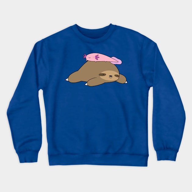 Axolotl and Sloth Crewneck Sweatshirt by saradaboru